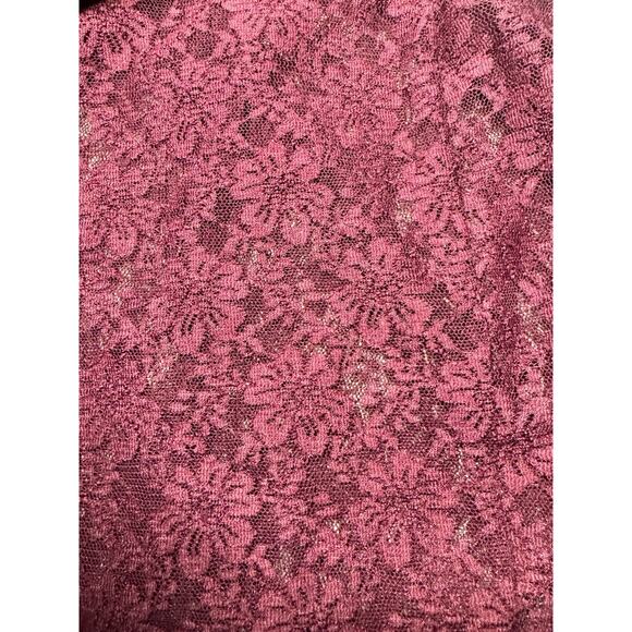 Y2K Forever 21 Sz L Burgundy Dark Romantic Grunge Lace Overlay Mini Party Dress - Picture 2 of 5